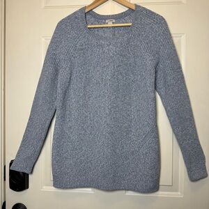 VTG L.L. Bean Women’s XL Heathered Blue Crewneck Sweater Raglan Sleeves #290416